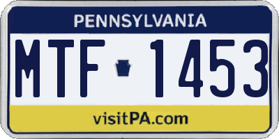 PA license plate MTF1453