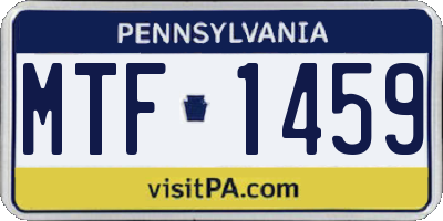PA license plate MTF1459