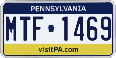 PA license plate MTF1469