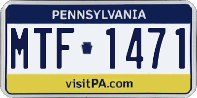 PA license plate MTF1471