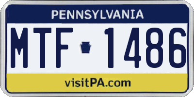 PA license plate MTF1486