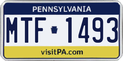 PA license plate MTF1493