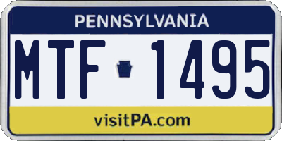 PA license plate MTF1495