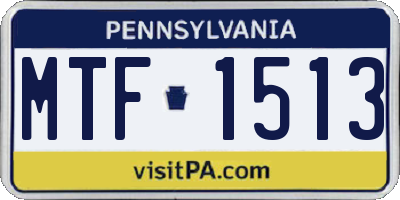 PA license plate MTF1513