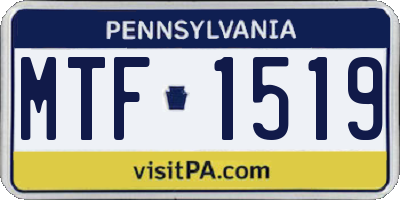 PA license plate MTF1519