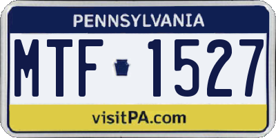 PA license plate MTF1527