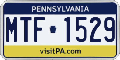 PA license plate MTF1529