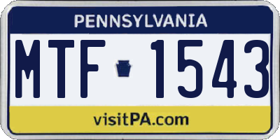 PA license plate MTF1543