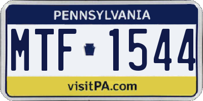 PA license plate MTF1544
