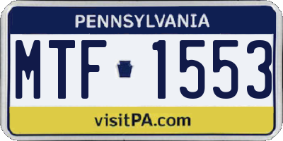 PA license plate MTF1553