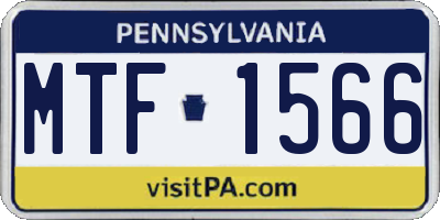 PA license plate MTF1566