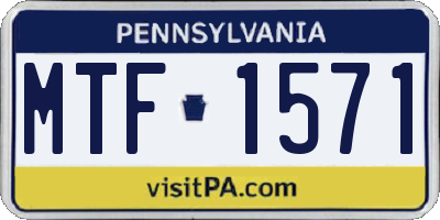 PA license plate MTF1571