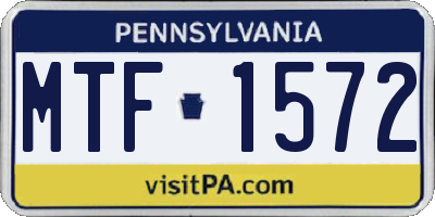 PA license plate MTF1572