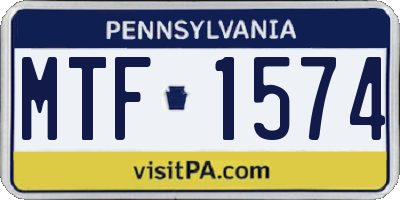 PA license plate MTF1574
