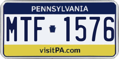 PA license plate MTF1576