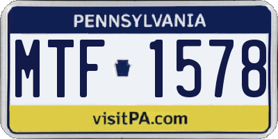 PA license plate MTF1578