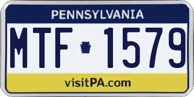 PA license plate MTF1579