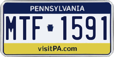 PA license plate MTF1591