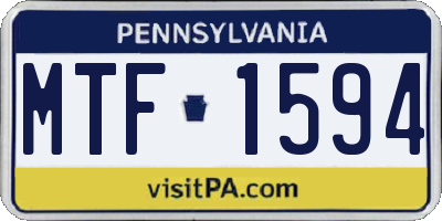 PA license plate MTF1594