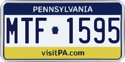 PA license plate MTF1595