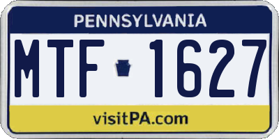 PA license plate MTF1627