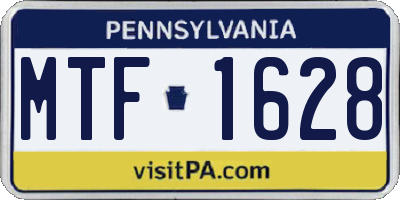 PA license plate MTF1628