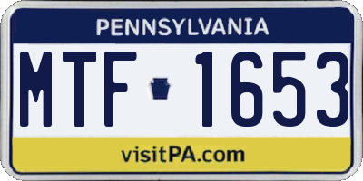 PA license plate MTF1653
