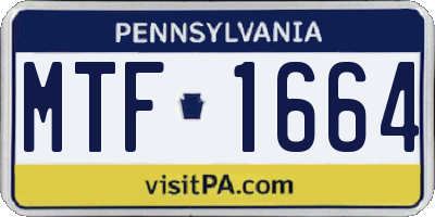 PA license plate MTF1664