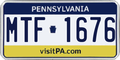 PA license plate MTF1676