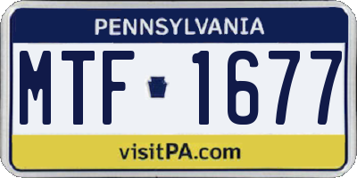 PA license plate MTF1677