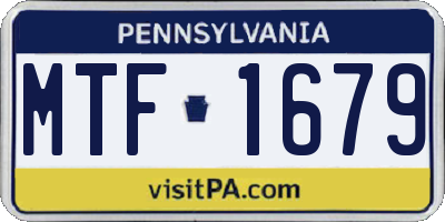 PA license plate MTF1679