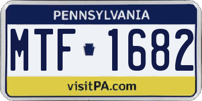 PA license plate MTF1682