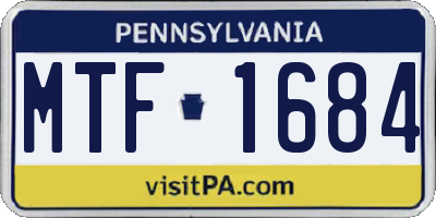PA license plate MTF1684