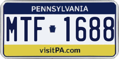 PA license plate MTF1688