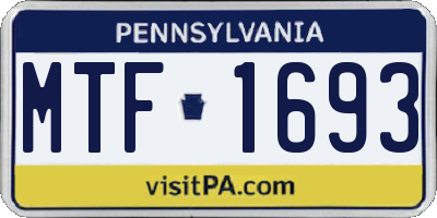 PA license plate MTF1693