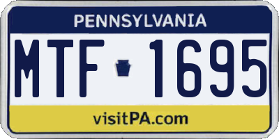 PA license plate MTF1695