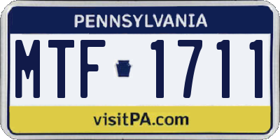 PA license plate MTF1711
