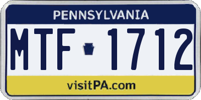 PA license plate MTF1712
