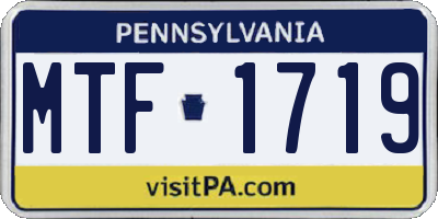 PA license plate MTF1719