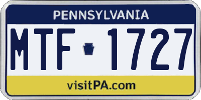 PA license plate MTF1727