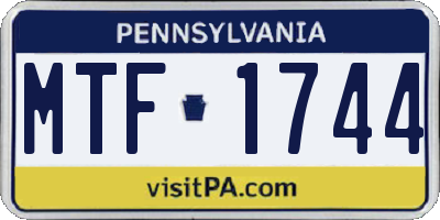 PA license plate MTF1744