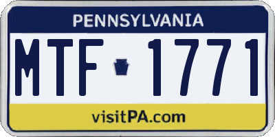 PA license plate MTF1771