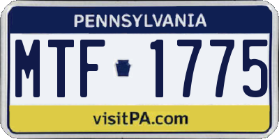 PA license plate MTF1775