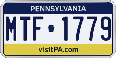 PA license plate MTF1779