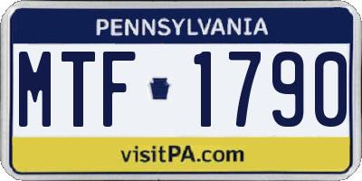 PA license plate MTF1790