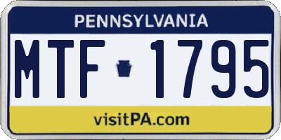 PA license plate MTF1795