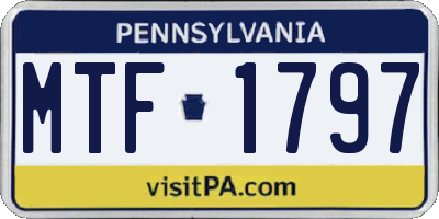 PA license plate MTF1797