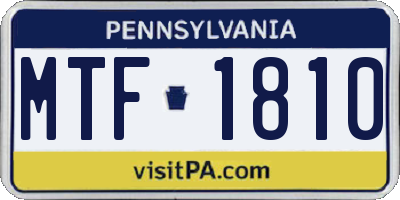 PA license plate MTF1810