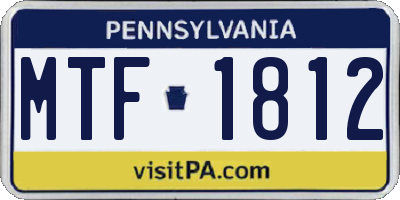 PA license plate MTF1812