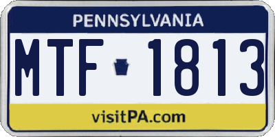 PA license plate MTF1813